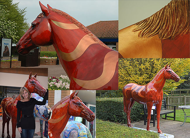 Anne Ward Sunstar lifesize painted horse statue