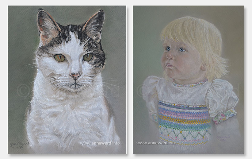 Anne Ward artist portraits of child and cat